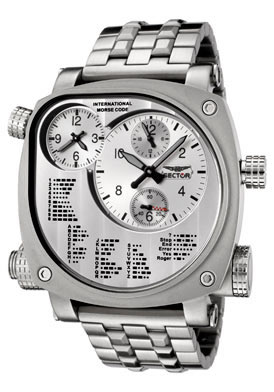 Sector FLIGHT Men's Compass Chronograph International Morse Code Stainless Steel Watch
