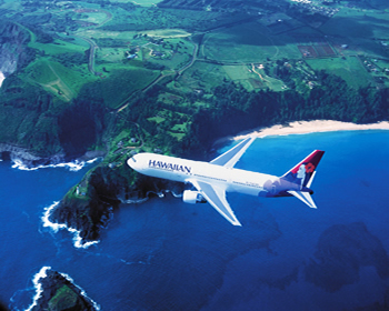 Hawaiian Airlines Flying Over Hawaii