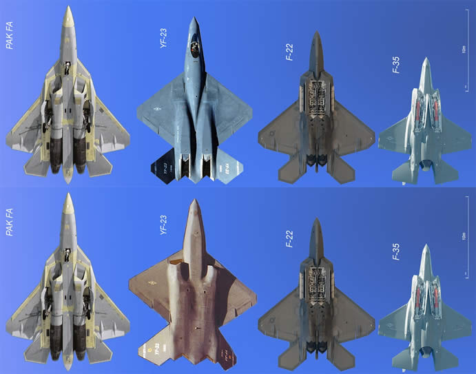 T-50_YF-23_F-22_F-35_Air_Force_Aircraft_