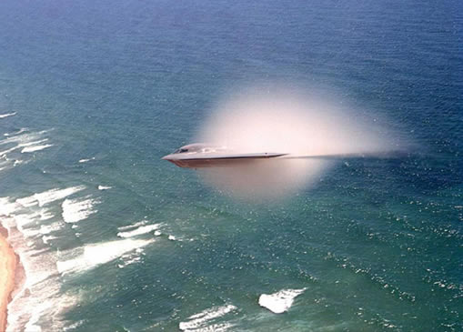 B-2 Stealth Fighter Hitting the Sound Barrier