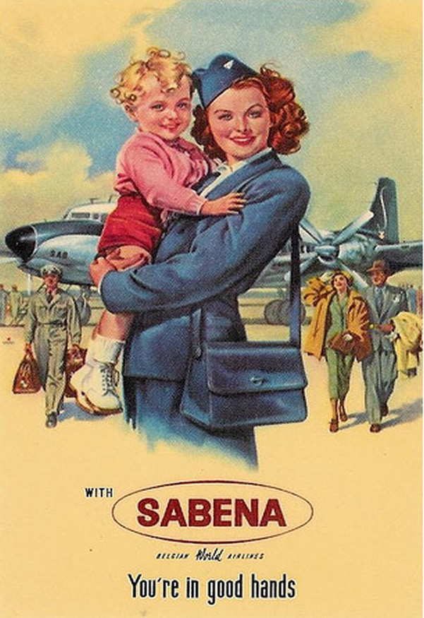 Vintage SABENA Stewardess Picture
