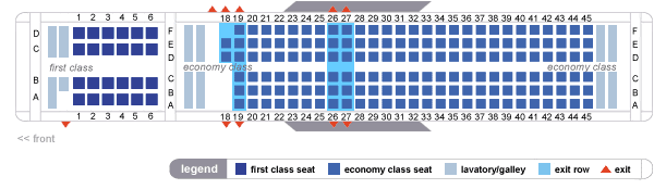 delta airlines boeing 757-200 seating map aircraft chart