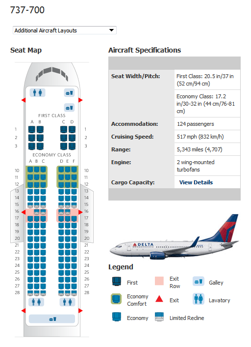 Delta Airlines Aircraft Seatmaps - Airline Seating Maps and ...
