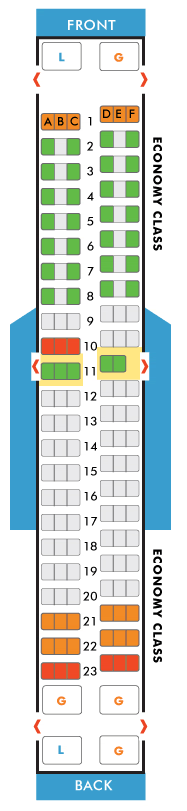 southwest airlines boeing 737-300 seating map aircraft chart