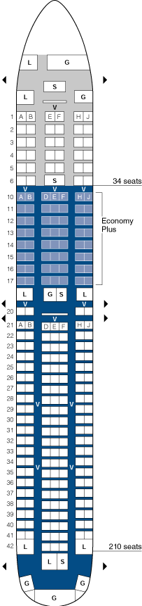 united airlines boeing 767-300 us domestic layout seating map aircraft chart