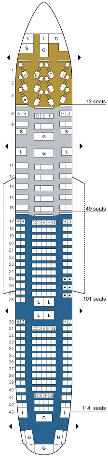 united airlines boeing 777-200 seating map aircraft chart