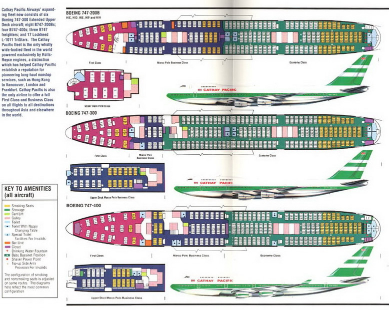 CATHAY PACIFIC AIRLINES BOEING 747 AIRCRAFT SEATING CHART