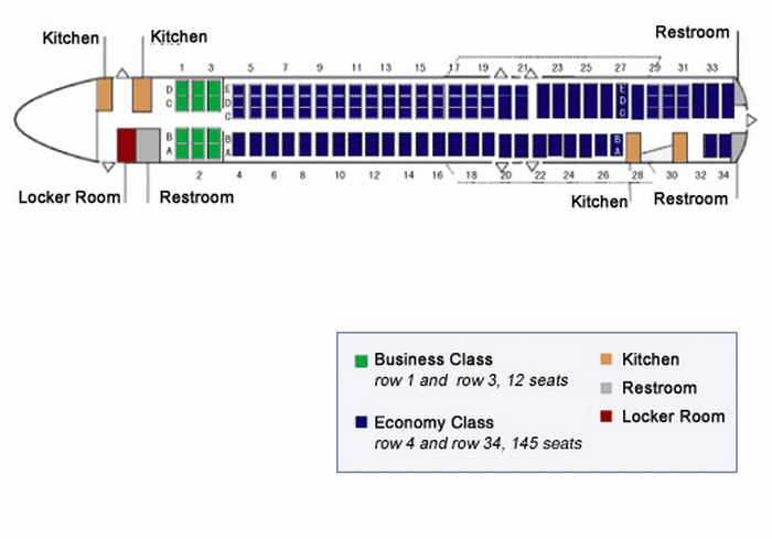 CHINA EASTERN AIRLINES MD-90 AIRCRAFT SEATING CHART