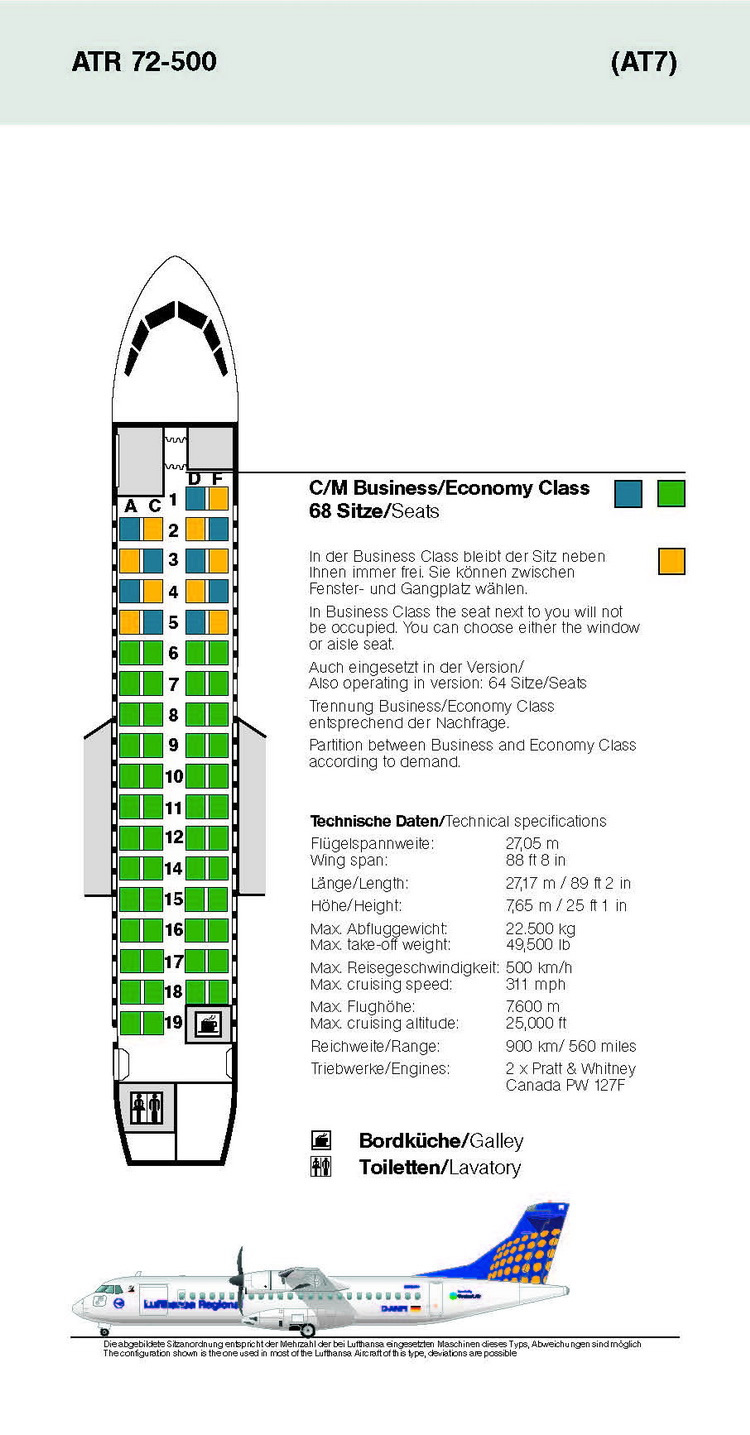 atr turboprop seating chart atr 72 aircraft seating chart related keywords ...