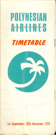 VINTAGE AIRLINE TIMETABLE polynesian airlines