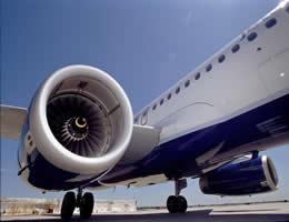 Jet Blue Aircraft Engine