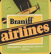 old braniff airlines timetable