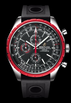 large red black and silver breitling watch