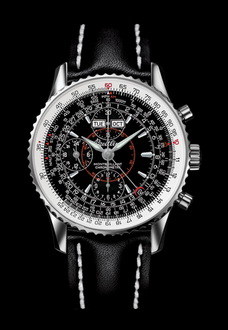silver and black breitling watch