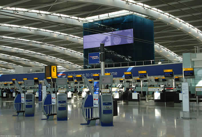 interior view of heathrow airport