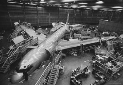 Boeing's New 707 Jet Aircraft, at the Boeing Plant