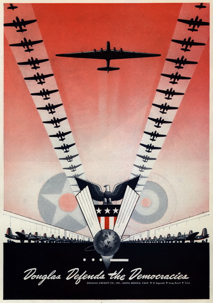 douglas aircraft company aviation poster from world war 2