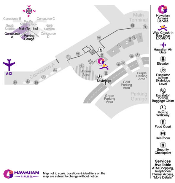 seattle airport hawaiian airlines map