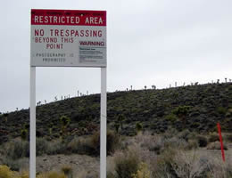 restricted security sign at area 51