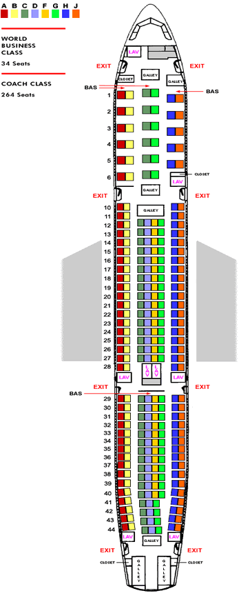 Seating Chart Airbus A330-300
