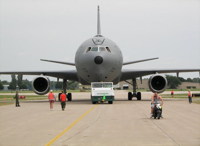 KC-10 Being towed to aircraft hangar