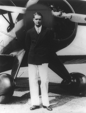 howard hughes with one of his first aircraft