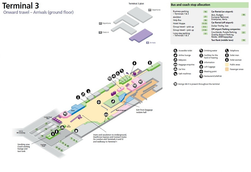 Heathrow Airport Terminal 3 Arrivals Ground Floor Map