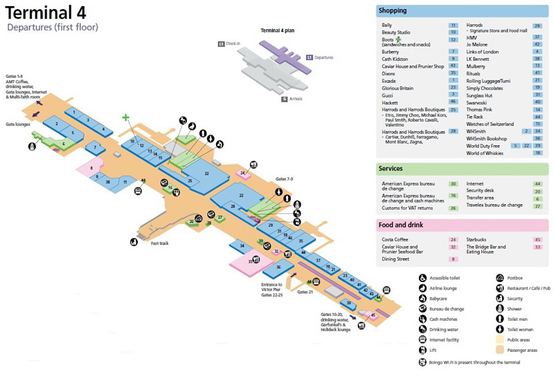 Heathrow Airport Terminal 4 Departures Map