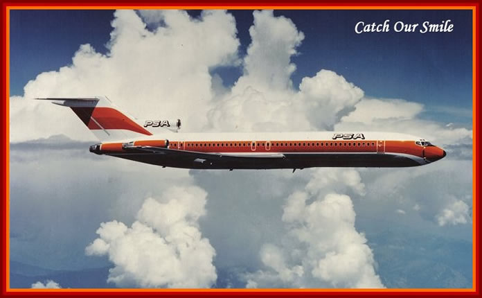 PSA Boeing 727 in flight