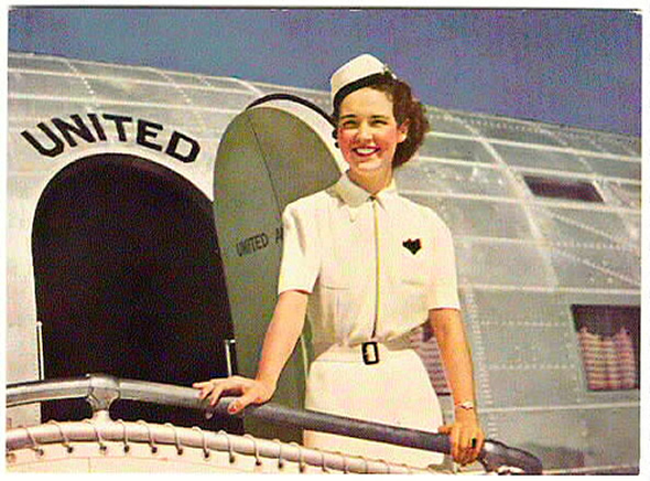 United Airlines Vintage Stewardess Image