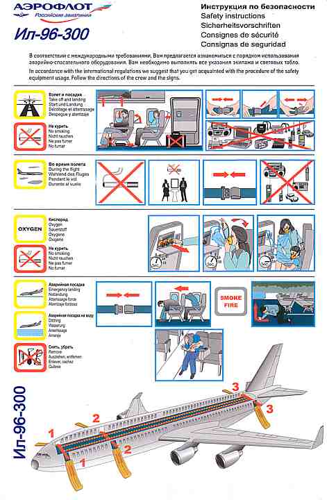 aeroflot airline safety cards