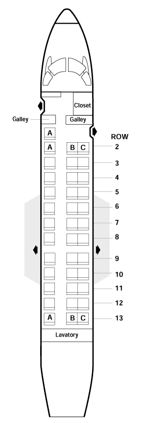 american airlines erj-135 seating map aircraft chart