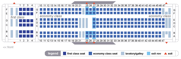 delta airlines boeing 767-300 seating map aircraft chart