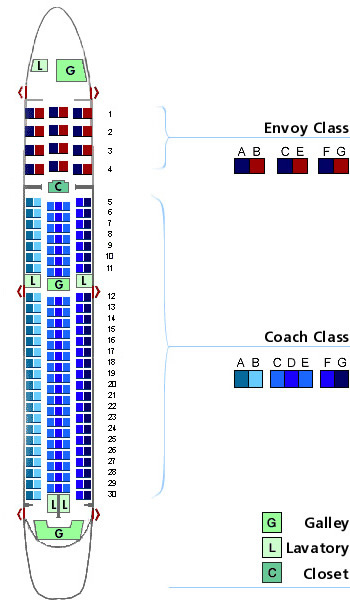us airways boeing 767-200er jet seating map aircraft chart