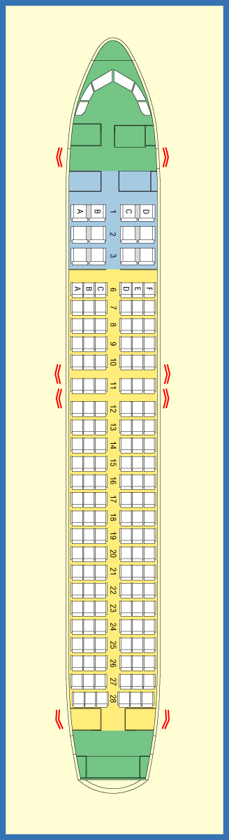AIR JAMAICA AIRLINES AIRBUS A320 AIRCRAFT SEATING CHART