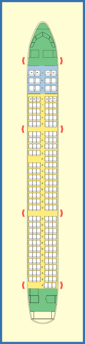 AIR JAMAICA AIRLINES AIRBUS A321 AIRCRAFT SEATING CHART