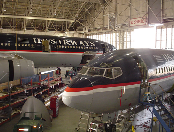 us airways airbus a320 maintenance hangar