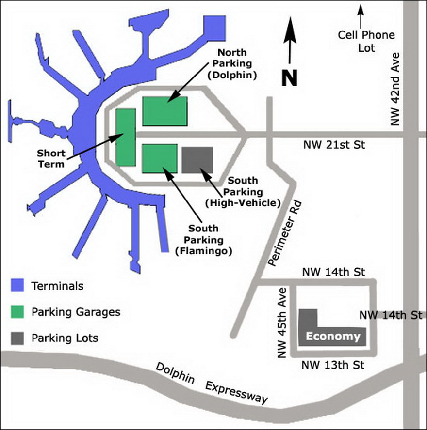 airport parking map - miami-airport-parking-map