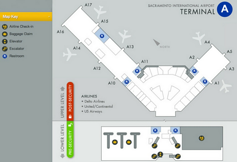 Sacramento Airport Terminal Map