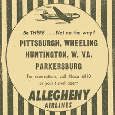 allegheny vintage airline ad from 1950