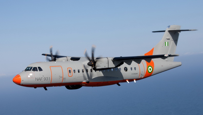 ATR 42 Military Airplane In Flight Nigeria