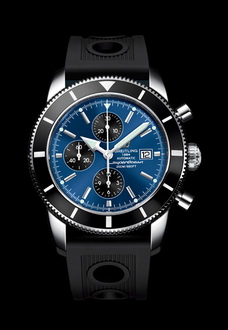 black and blue breitling watch
