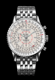 silver breitling flight watch