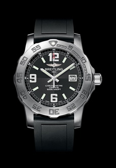 silver black breitling flight watch