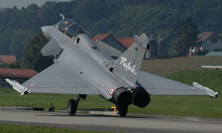 two seater french rafale fighter takeoff photo