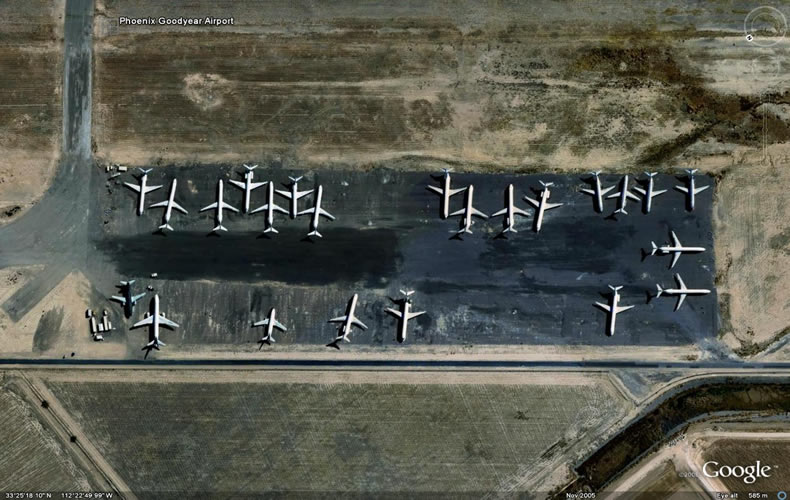 Satellite Photo Of Goodyear Airport Boneyard From Google Earth