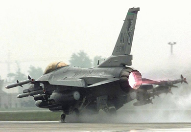 USAF Lockheed Martin F-16 Fighting Falcon In Afterburner
