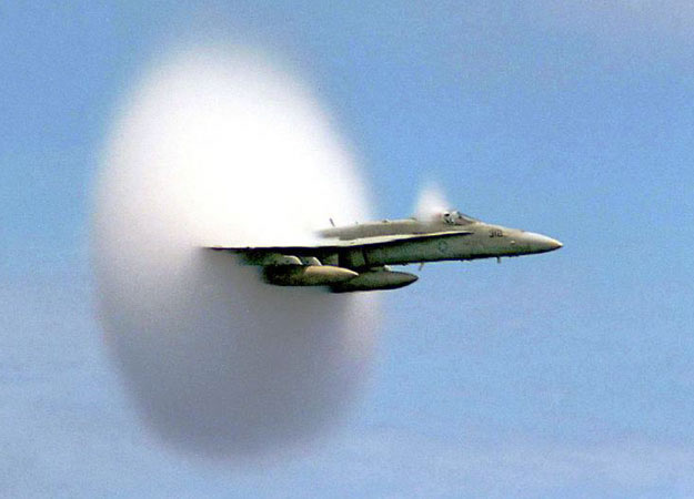 aircraft entering the speed of sound - sonic boom picture