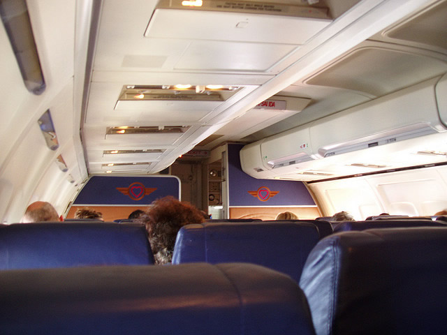 southwest airlines interior view of seats on boeing 737