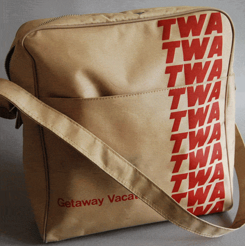 beige twa rare flight bag